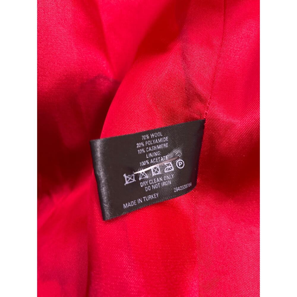Coast Red Wool Winter Coat Size 8 M Classic Long Trench Overcoat Xhic - Picture 5 of 7